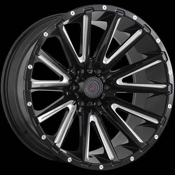 Gloss Black - Milled Edge XR110 6x139.7 22x10.0 Winter Rated XR102204